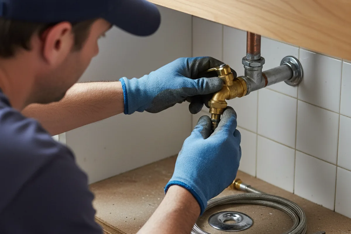 Shutoff valve and fitting work during Burst Pipe Repair in Grand Ledge